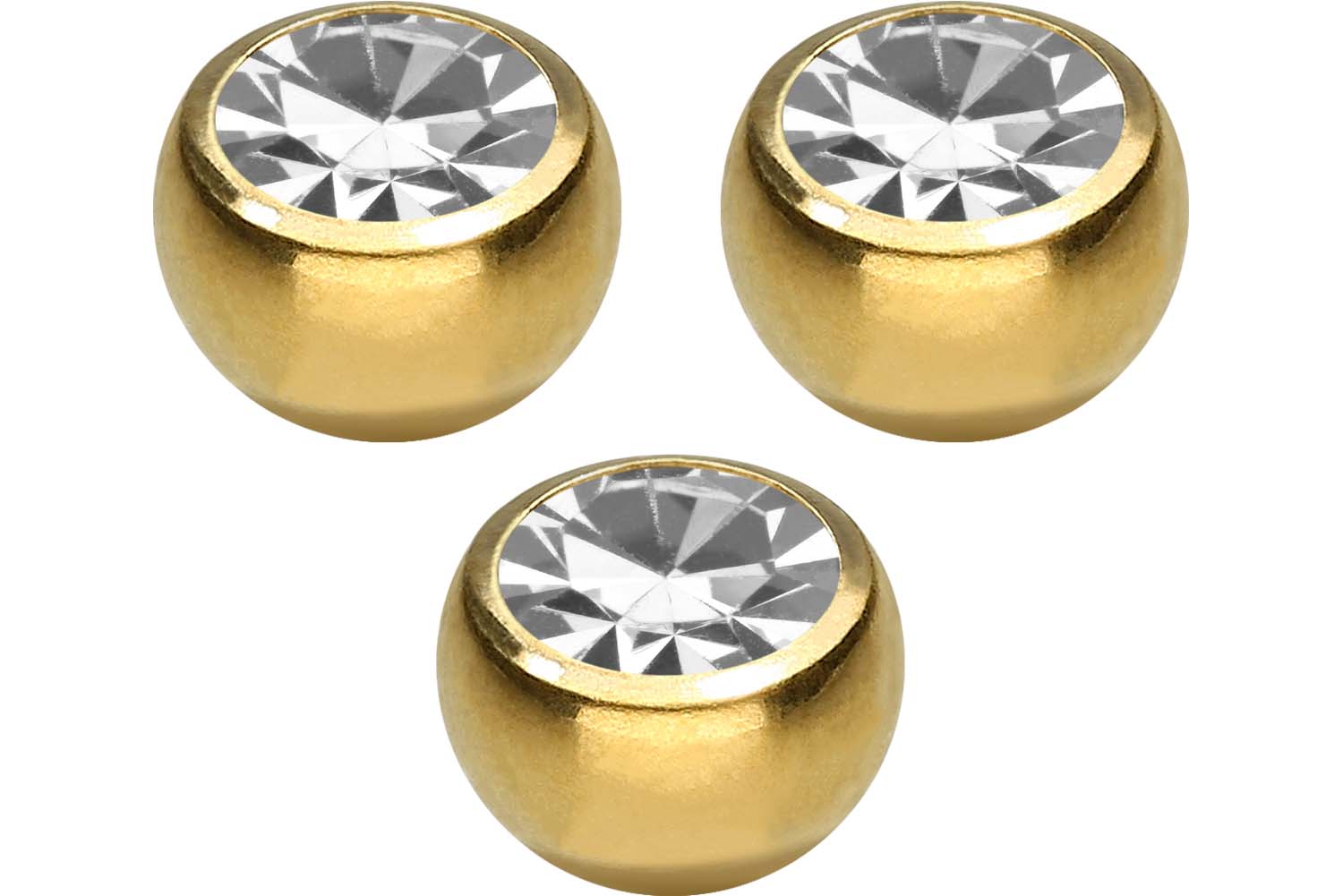 SET Titan Schraubkugel KRISTALL von Piercingline